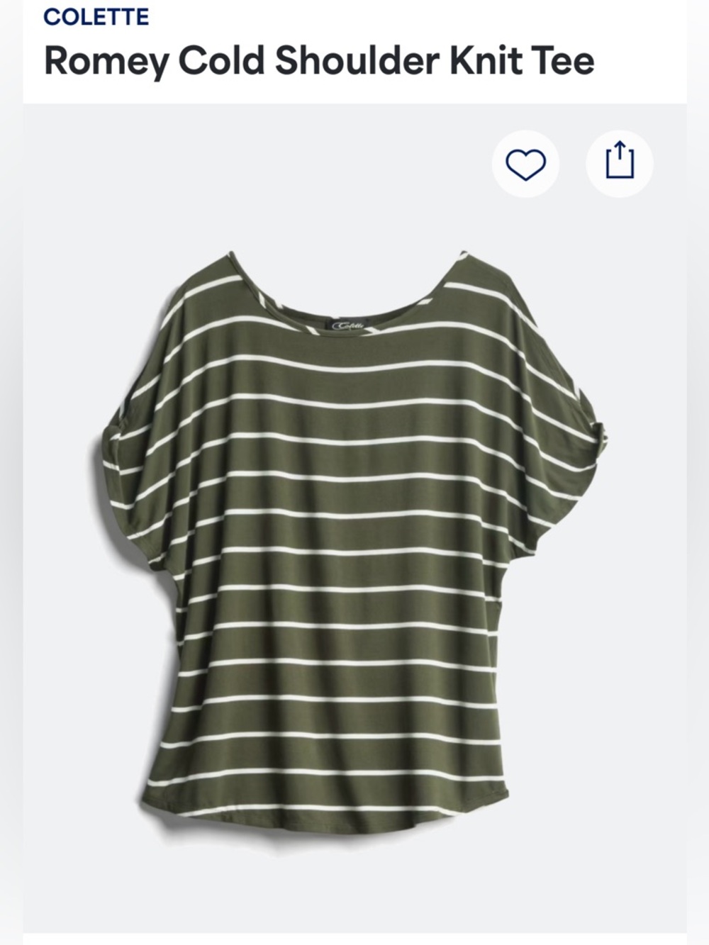 Colette Green & White Striped Short Sleeve Tee